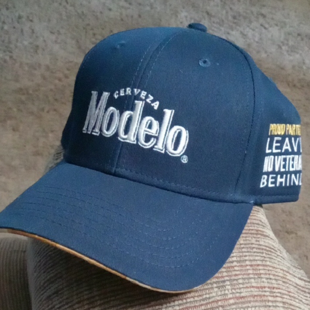 NWOT Modelo Embroidered Navy Cap with Gold Side Detail